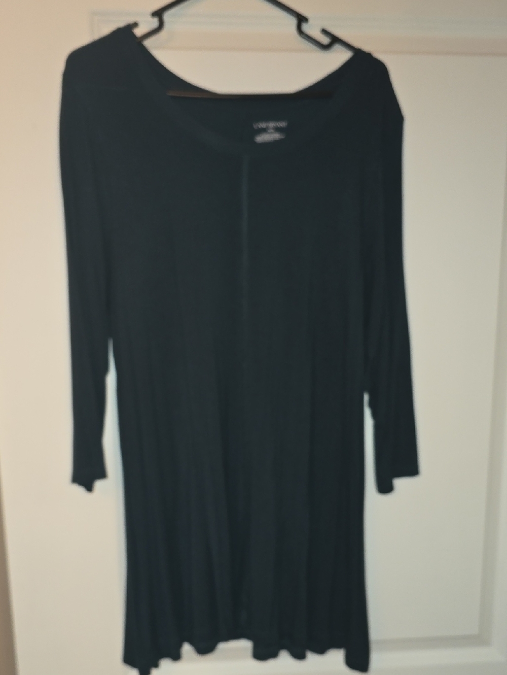 Lane Bryant Green Scoop Neck Long Sleeve Tunic